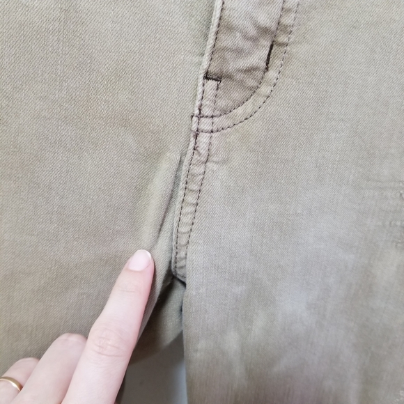 Free People Women Jeans Beige Raw Fringe Cropped Skinny Pants Sz 27 Distressed - Picture 3 of 13